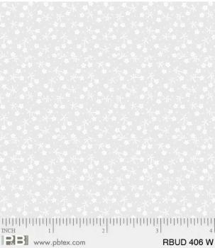 Patchworkbaumwolle Weiß Blümchen 406W Ramblings by P&B Textiles