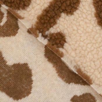 Strickstoff polyester leopard jacquard weave teddy