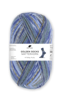 Sockenwolle 4-fädig Golden Socks Matterhorn Fb. 450-04 blau-grün