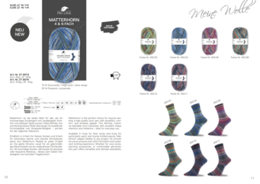 Sockenwolle 4-fädig Golden Socks Matterhorn Fb. 450-11 schwarz-rot