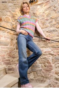 Fantasia Merino-Kettgarn Fb. 186 Orange-Pink-grün von Pro Lana