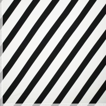 French Terry Sommersweat breite Streifen Creme-Schwarz