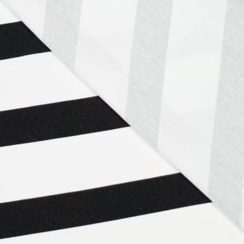 French Terry Sommersweat breite Streifen Creme-Schwarz