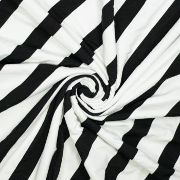 French Terry Sommersweat breite Streifen Creme-Schwarz