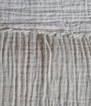 Webware Baumwolle-Leinenmix double Gauze Musselin Fb. hellbeige