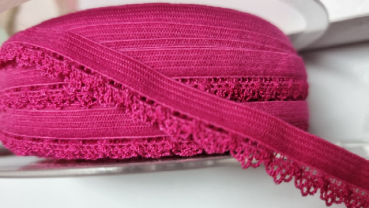 Gummilitze Lace elastisch 12 mm Fb. Fuchsia pink