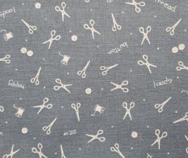 Patchworkbaumwolle Masako Wakayama American grau blau gemustert