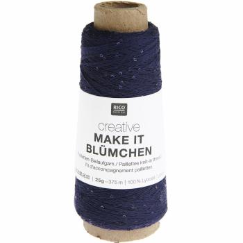 Creative Make It Blümchen Pailletten Beilaufgarn Fb. marine blau 25g 375m