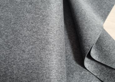 Mantelflausch 80 % Wolle 20% Polyester mittelgrau melange