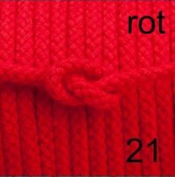 Baumwollkordel geflochten, 100 % Baumwolle, 6 mm, Fb. Rot