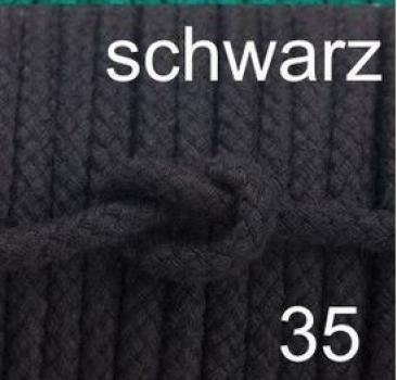 Baumwollkordel geflochten, 100 % Baumwolle, 6 mm, Fb. Schwarz