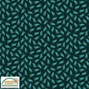 4518-028 Stoffabrics Muster dunkelpetrol mint