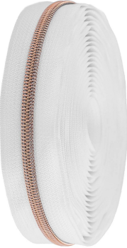 Spiral-Reißverschluss 5 mm weiß-rosegold