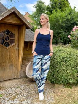 Baumwoll-Leinen Webware Adria Fb. Blau