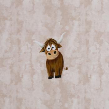 French Terry Holy Cow by Mrs Mint Design, Panel, ca.50cm, Kühe, beige