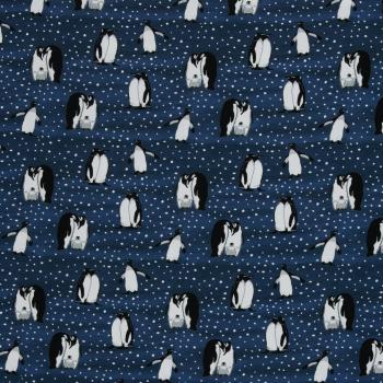 Jersey Baumwolle Arctic Animals Pinguine blau by JaTiJu