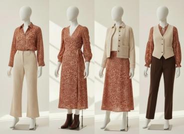 Jersey Baumwolle Autumn Damask by Bienvenido colorido