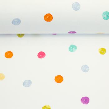 Jersey Baumwolle Flowerpop by Hip Som Hap, 778011 Tupfen, bunt/weiß