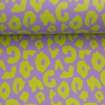 Kunstleder Happy Collection Cherry Picking Leo lila-neongrünKunstleder Happy Collection Cherry Picking Leo lila-neongrün