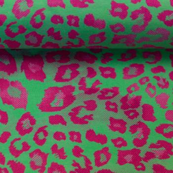 Jersey Baumwolle Madrid Leo Print grün-pink by Swafing