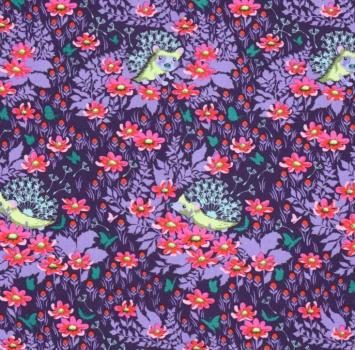 Patchworkbaumwolle Tula Pink Tiny Beasts Glimmer 182 Igel