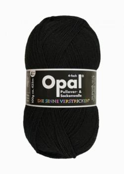Opal Sockenwolle 4-fach Uni Fb. 2619 Tiefschwarz