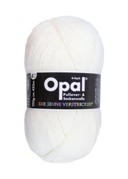 Opal Sockenwolle 4-fach Uni Fb. 2620 Hartweiß