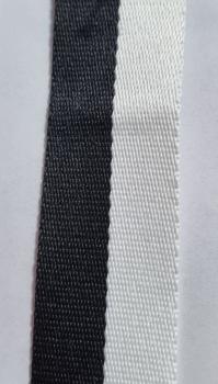 Gurtband zweifarbig gestreift schwarz-weiß 38 mm breit