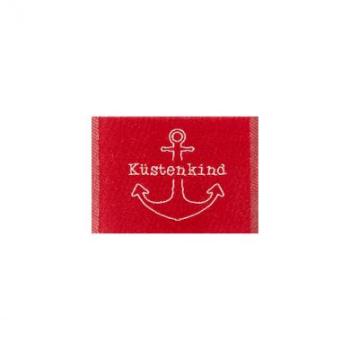 Webetikett Küstenkind rot 30x 30 mm