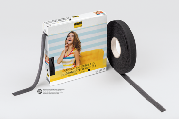 Nahtband flexibel T15 schwarz : Leichtes, bi-elastisches, fixierbares Gewebeband