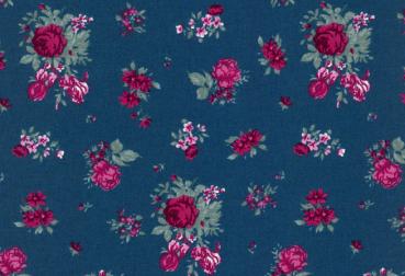 Baumwollstoff Serie Bangkok 010505227 Westfalenstoffe Blumen blau