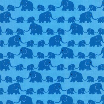Baumwolle Blau Elefanten 010518233 Westfalenstoffe