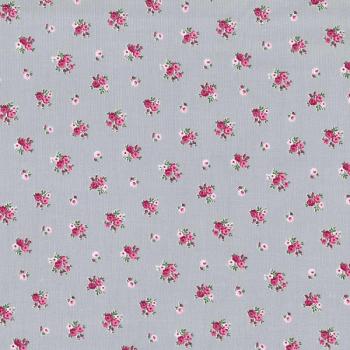 Babycord Prinzessin Fb. Grau mit kleinen Blümchen von Westfalenstoffe