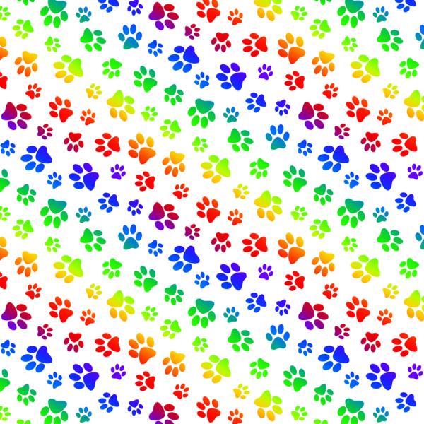 Rainbow Collection, Paw prints Fb. weiß Elisabeths Studio