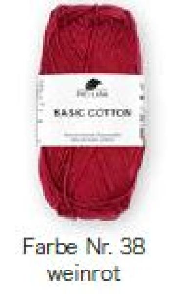 Baumwollgarn Basic Cotton Fb. 38 weinrot von Pro Lana