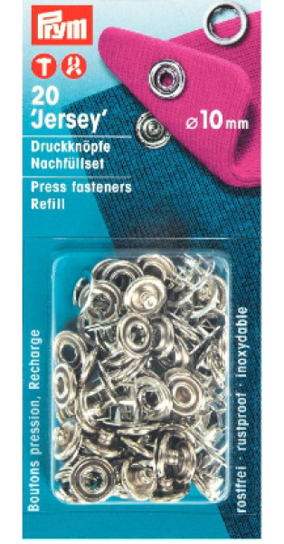 Nachfüllset Jersey Druckknöpfe Fb. Silber Zackenring 10 mm Prym 390106