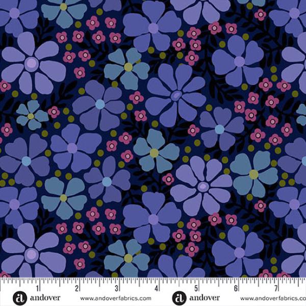Mystic Meadow by Nancy Rink Packed Floral Blue