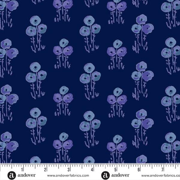 Mystic Meadow by Nancy Rink Floral Bunch Blue