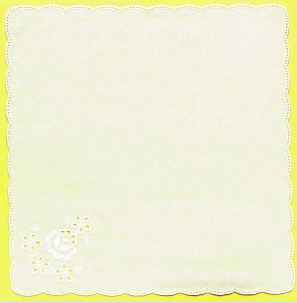 ANHÄKELTASCHENTUCH GEBOGT 25 x 25 cm weiß