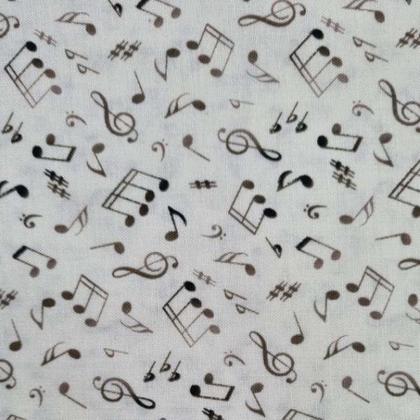 148-White Benartex Noten schwarz weiß