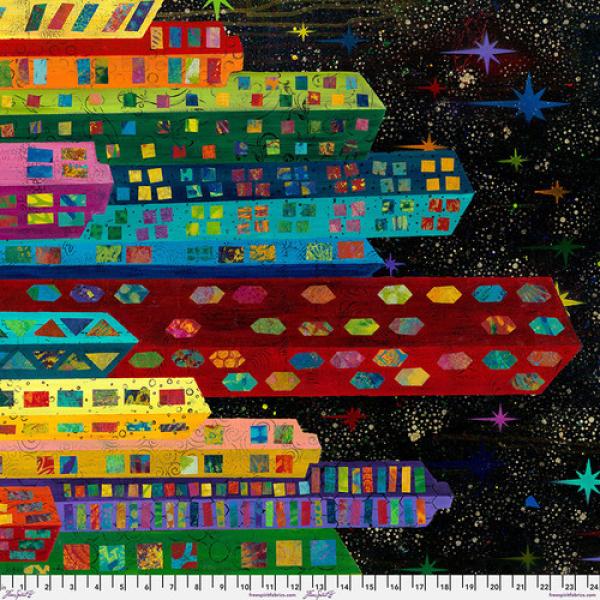 Patchworkbaumwolle Skylights Night Life Multi by Sue Penn for FreeSpirit 087-Multi