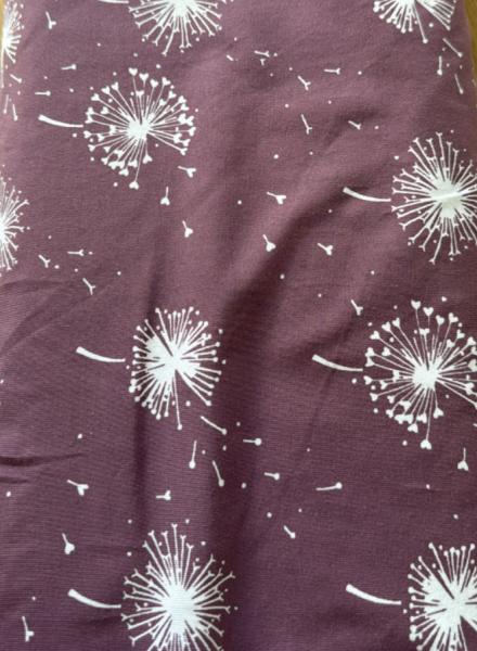 Jersey Baumwolle Pusteblume Aubergine-Malve