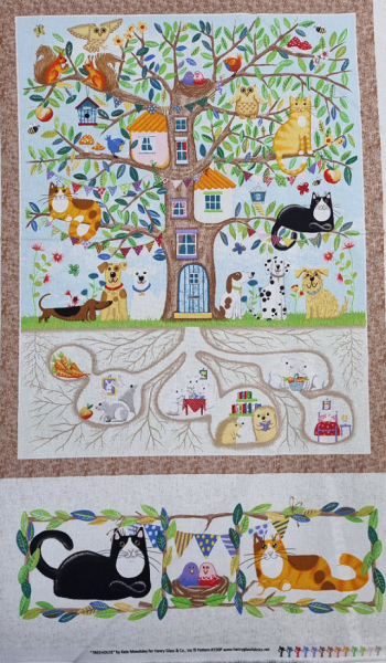 Patchworkbaumwolle Panel Tree House by K. Mawdsley for Henry Glass