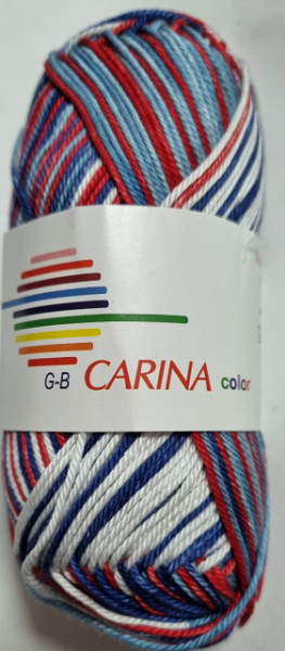 Baumwollgarn Carina Color Fb. 19 Blau-weiß-rot Verlauf von G-B