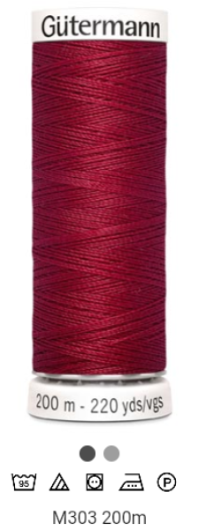 Allesnäher 200m M303 Polyester Fb. 384 weinrot