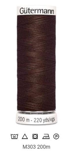 Nähgarn Allesnäher 200 m Polyester Fb. 694 Schokobraun von Gütermann