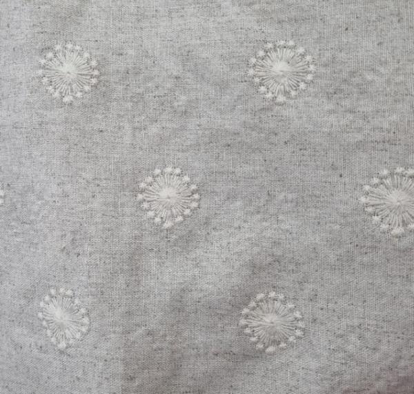 Leinen-Viskose mit Stickerei Farbe Natur