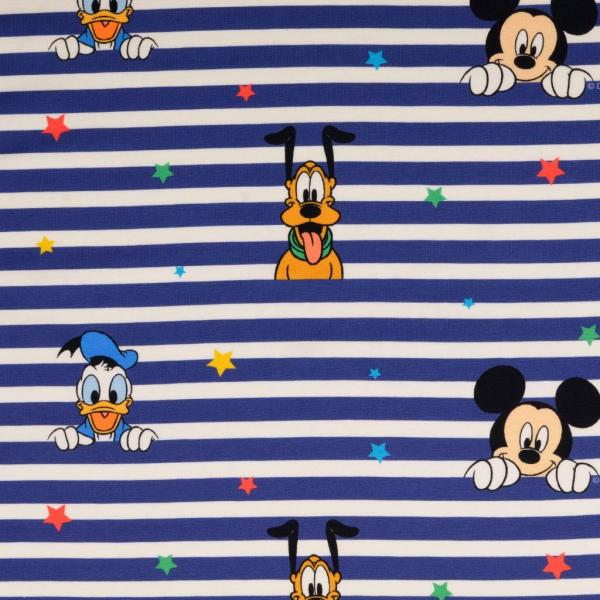 Baumwolljersey Disney Mickey & Pluto Streifen