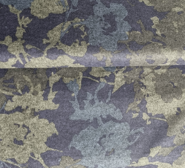 Stoff Ponti Digitaldruck Blumen Blau-lila-grau mit Elastan
