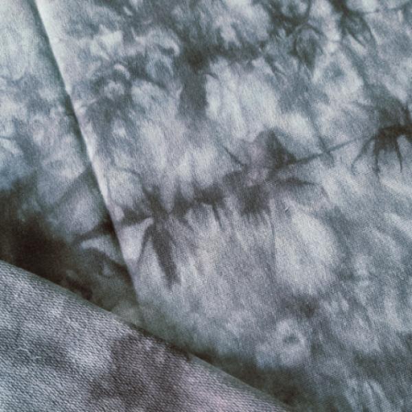Baumwoll French Terry Batik schwarz
